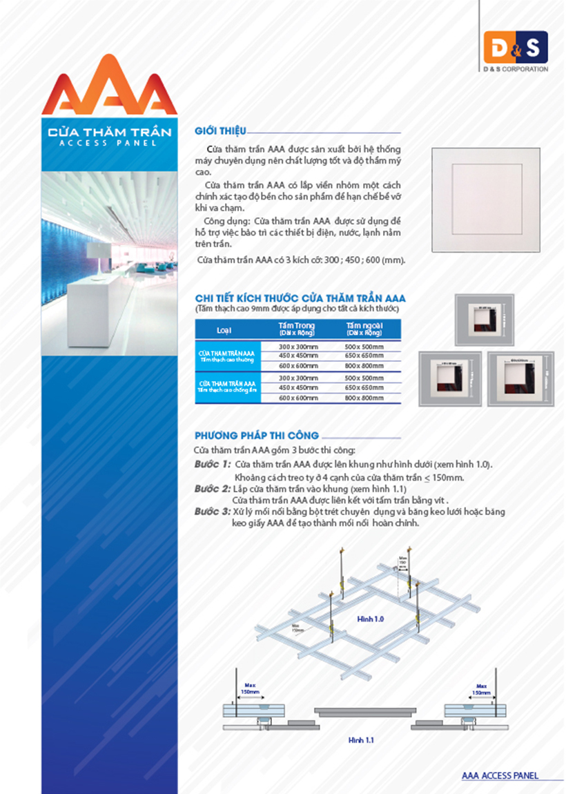 Cửa Thăm trần AAA