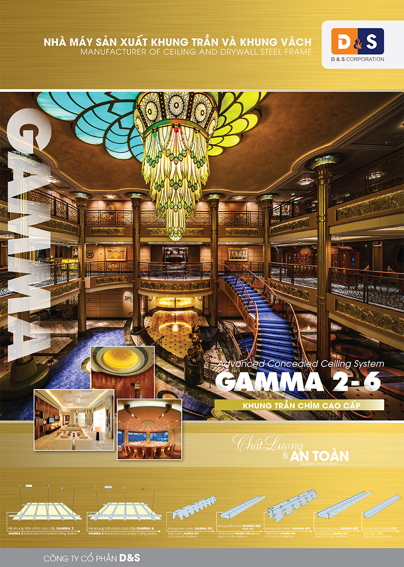 Khung trần chìm cao cấp Gamma 2